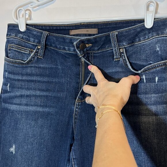 Joe's Women’s Jeans Size 31 Blue Straight Leg Zipper Pockets Cuffed Distressed - Picture 8 of 10